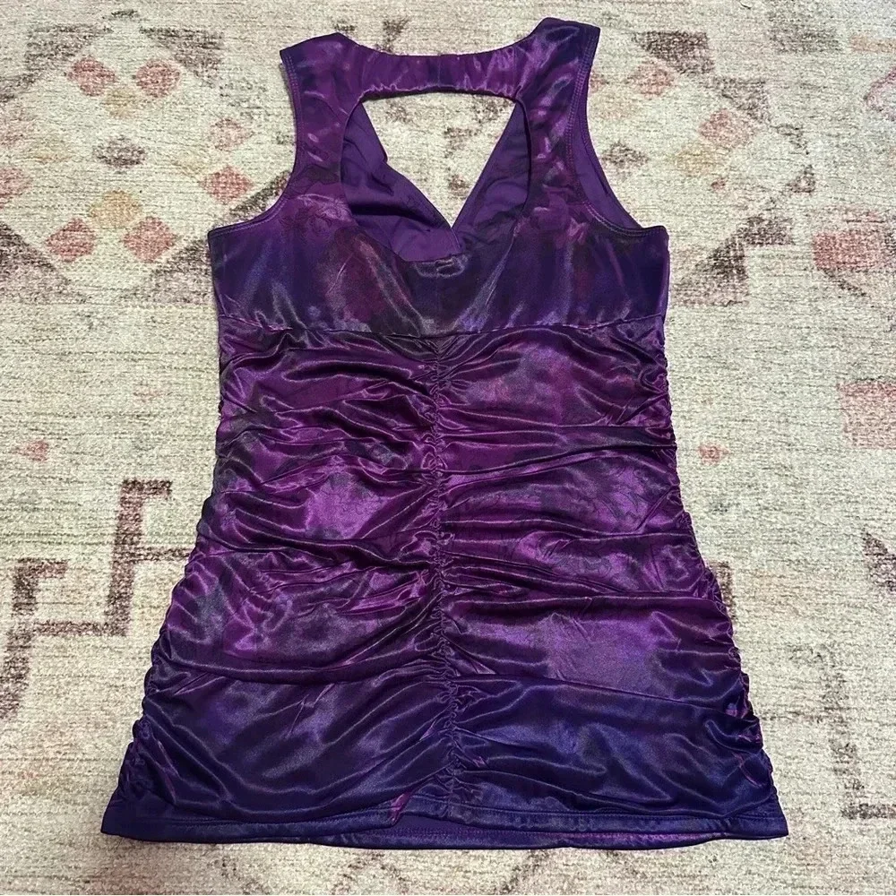 Y2K Studio Y  Purple ruched top size medium - Picture 7 of 12